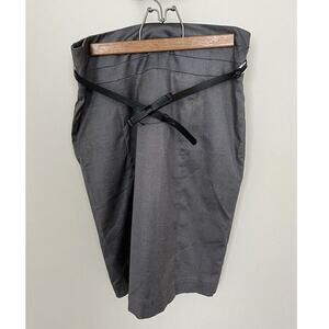 H&M Pencil Gray Belted Skirt Professional Midi Skirt Office Wear,‎ Career